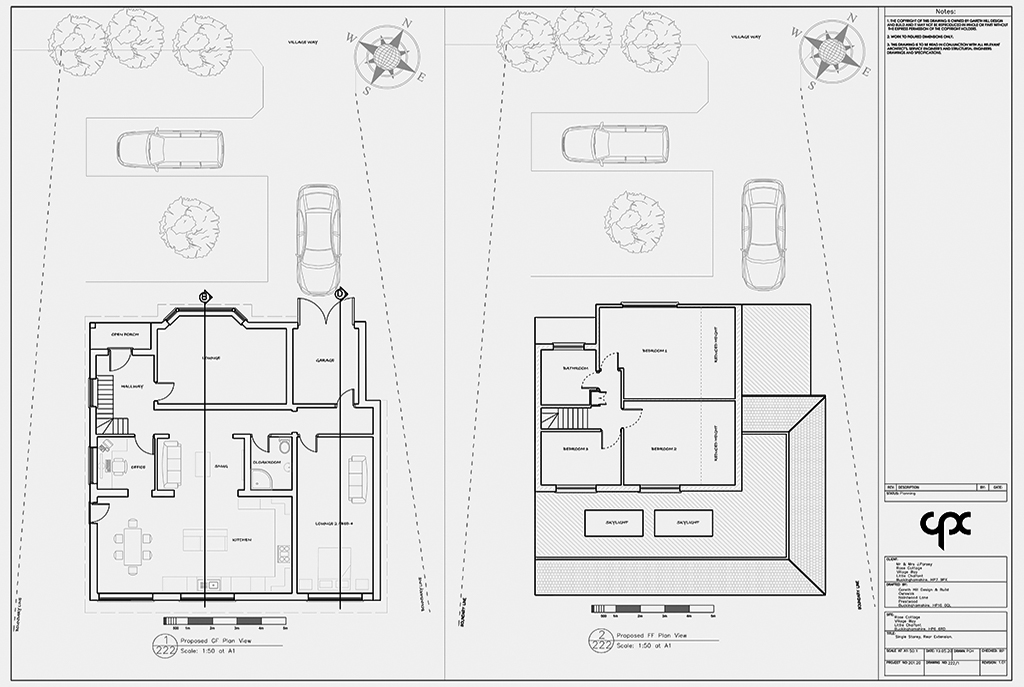 Plan view of extension in Little Chalfont, Buckinghamshire