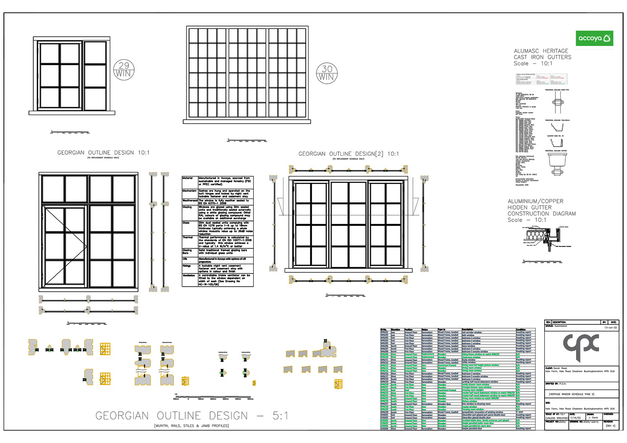 Image of a detailed window and door schedule