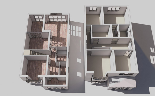 Image of the floorplan of a cottage conversion in Great Missenden, Buckinghamshire.