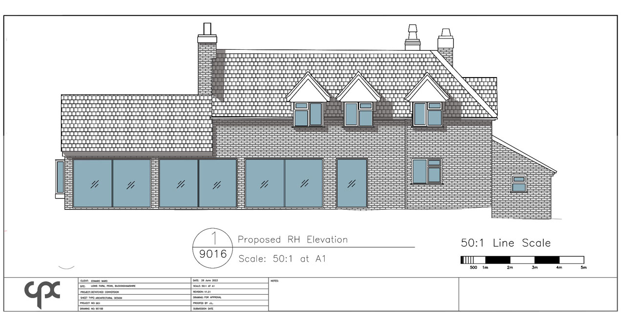 Extension and building design of a of residential conversion and extension in Beaconsfield Buckinghamshire