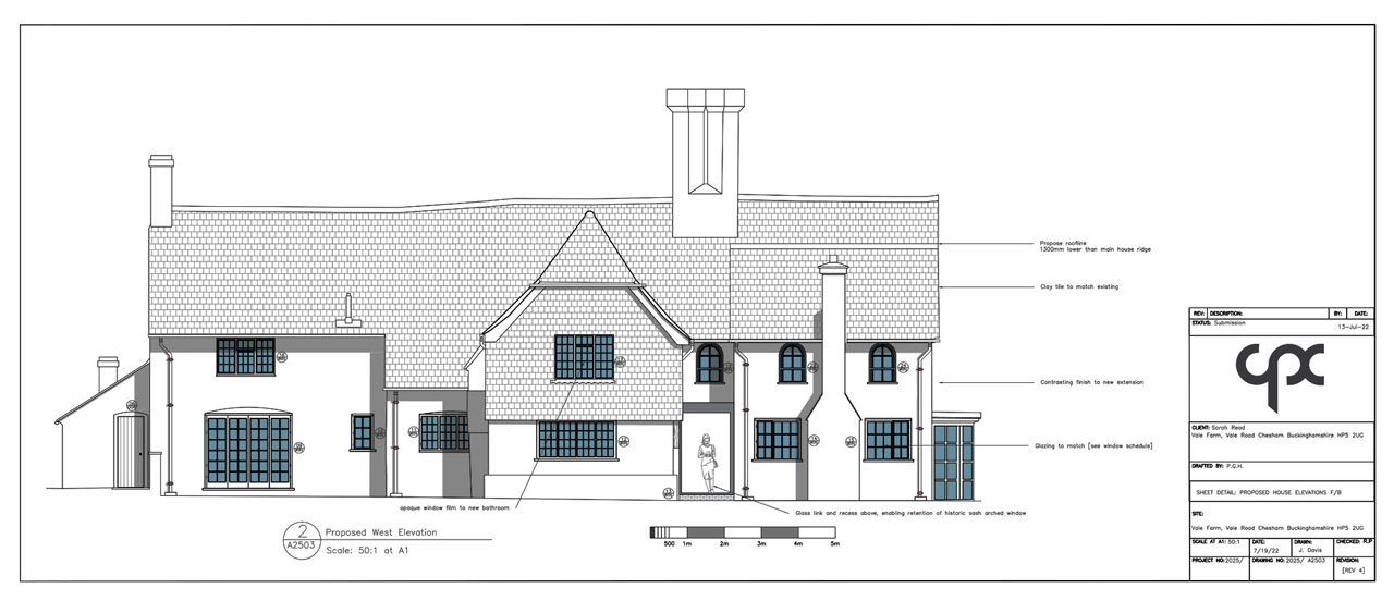 and building design of a Grade II listed renovation and extension in The Vale, Buckinghamshire