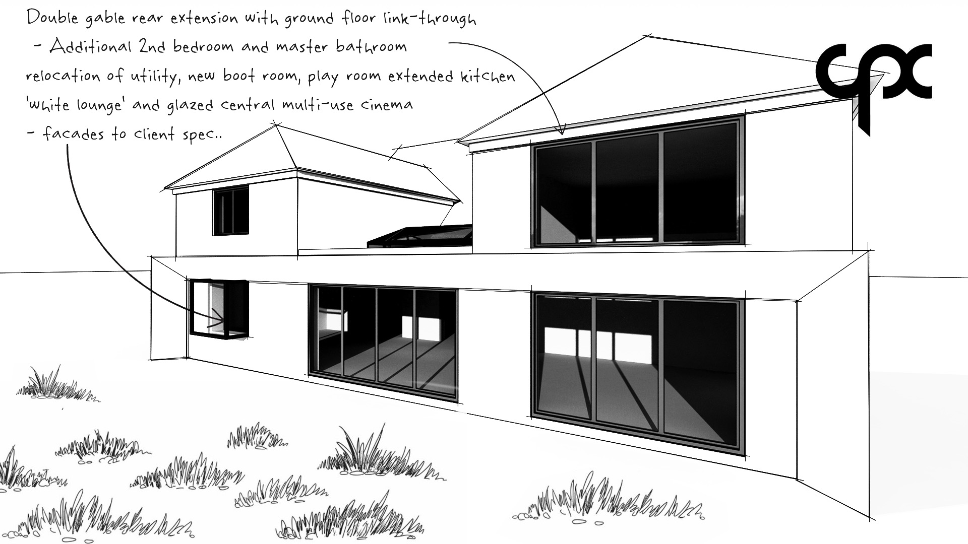 Yewsden House Double Storey Rear Extension Concept